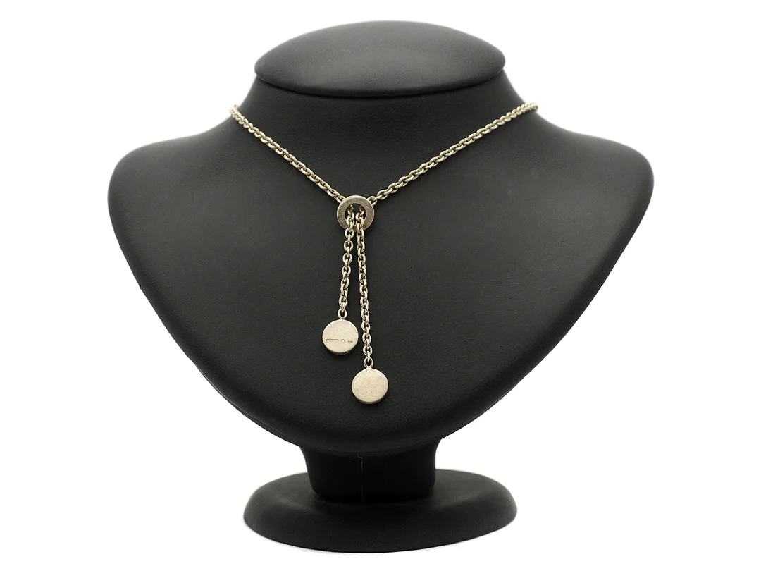 EFVA ATTLING, collier, Twin dots, sterlingsilver, längd 42 cm, vikt 15,7 g, — Smycken/Collier — Kaplans