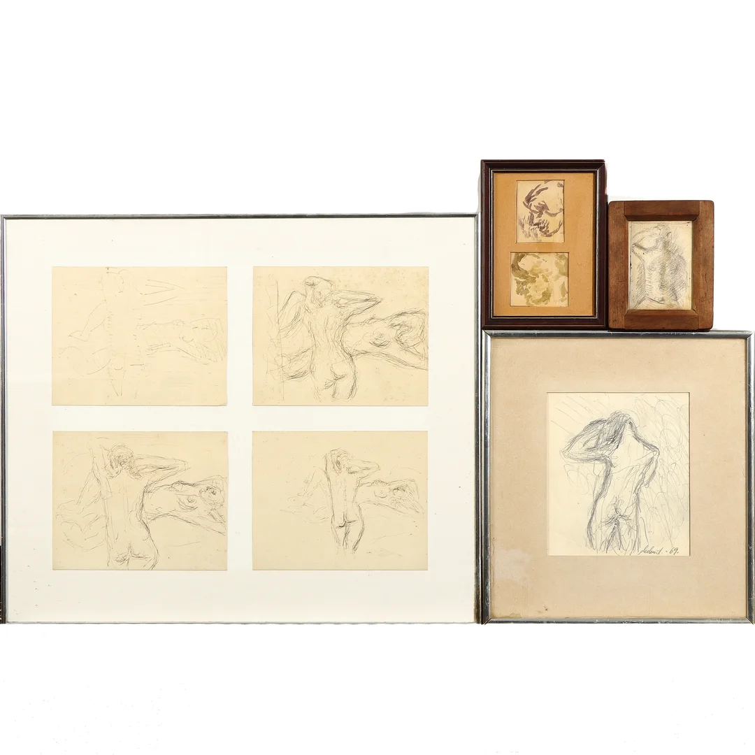 Poul Ekelund. Erotic model studies etc. (4) — Paintings and sculptures/Drawings — Lauritz