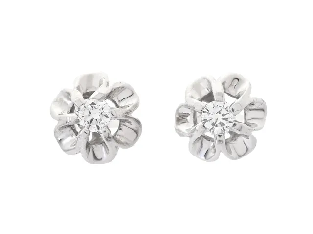ENSTENSÖRHÄNGEN, 18K vitguld, briljantslipade diamanter ca 0,08 ctv, ca TW/VS, vikt 1,6 g, stift.