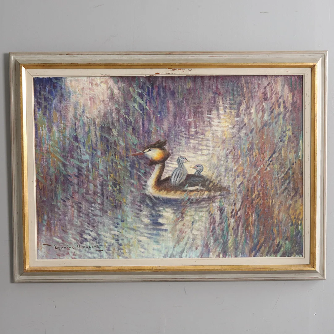 HENNING HOUGAARD. OLJA PÅ DUK, " Skäggdopping", signerad. — Paintings — Örebro Stadsauktioner