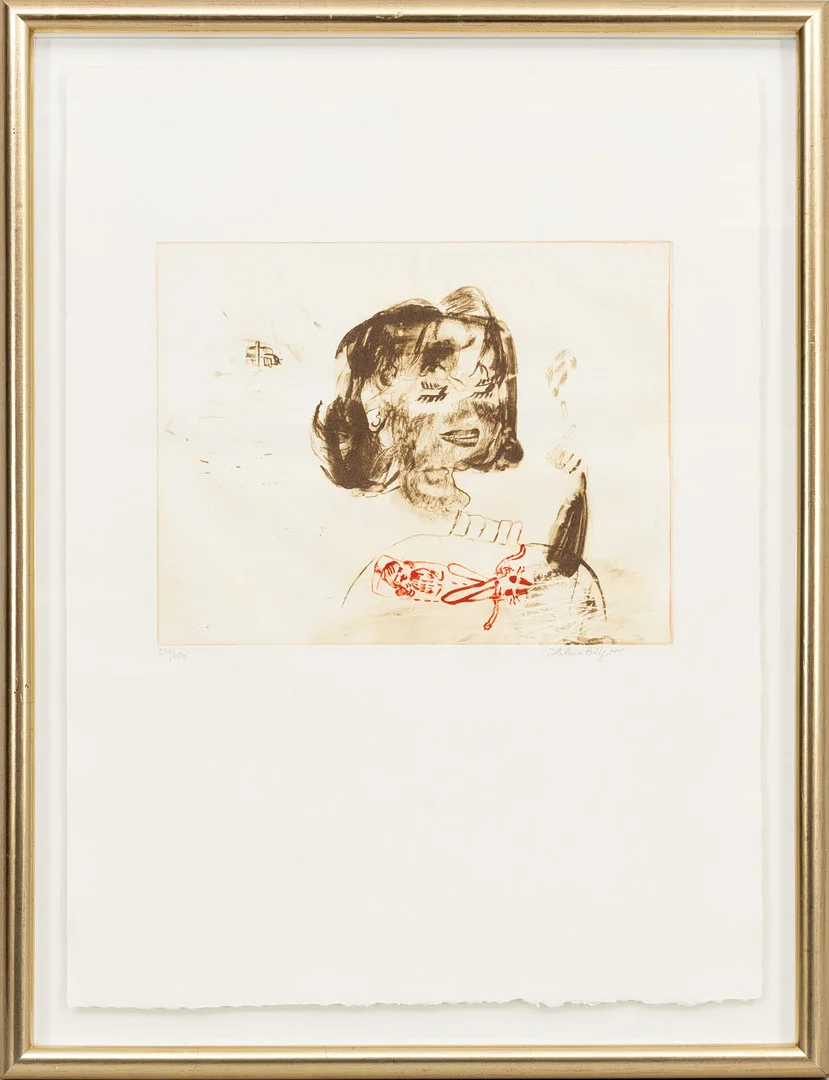HELENE BILLGREN. Kvinna, färglitografi, signerad och numrerad, 234/250. — Engravings & Prints — Auktionshuset Kolonn