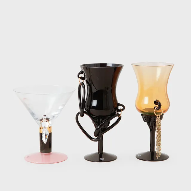 ÅSA JUNGNELIUS. Glas, 3 stycken, "Pokal lips" och "Sugar Dandy", limited edition 300, Kosta Boda.