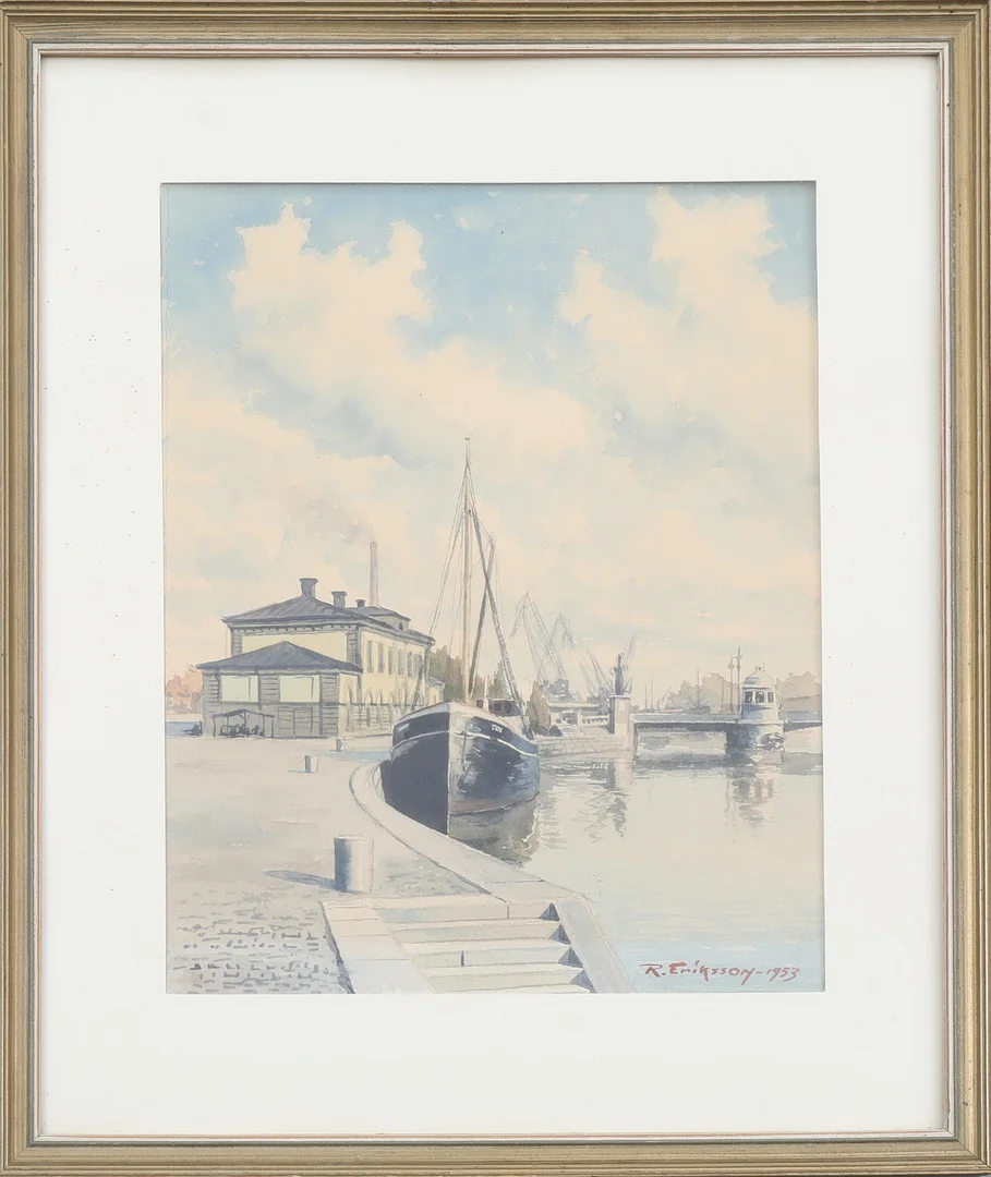 ROLF ERIKSSON. akvarell, signerad samt daterad 1953. — Paintings — Södermanlands Auktionsverk