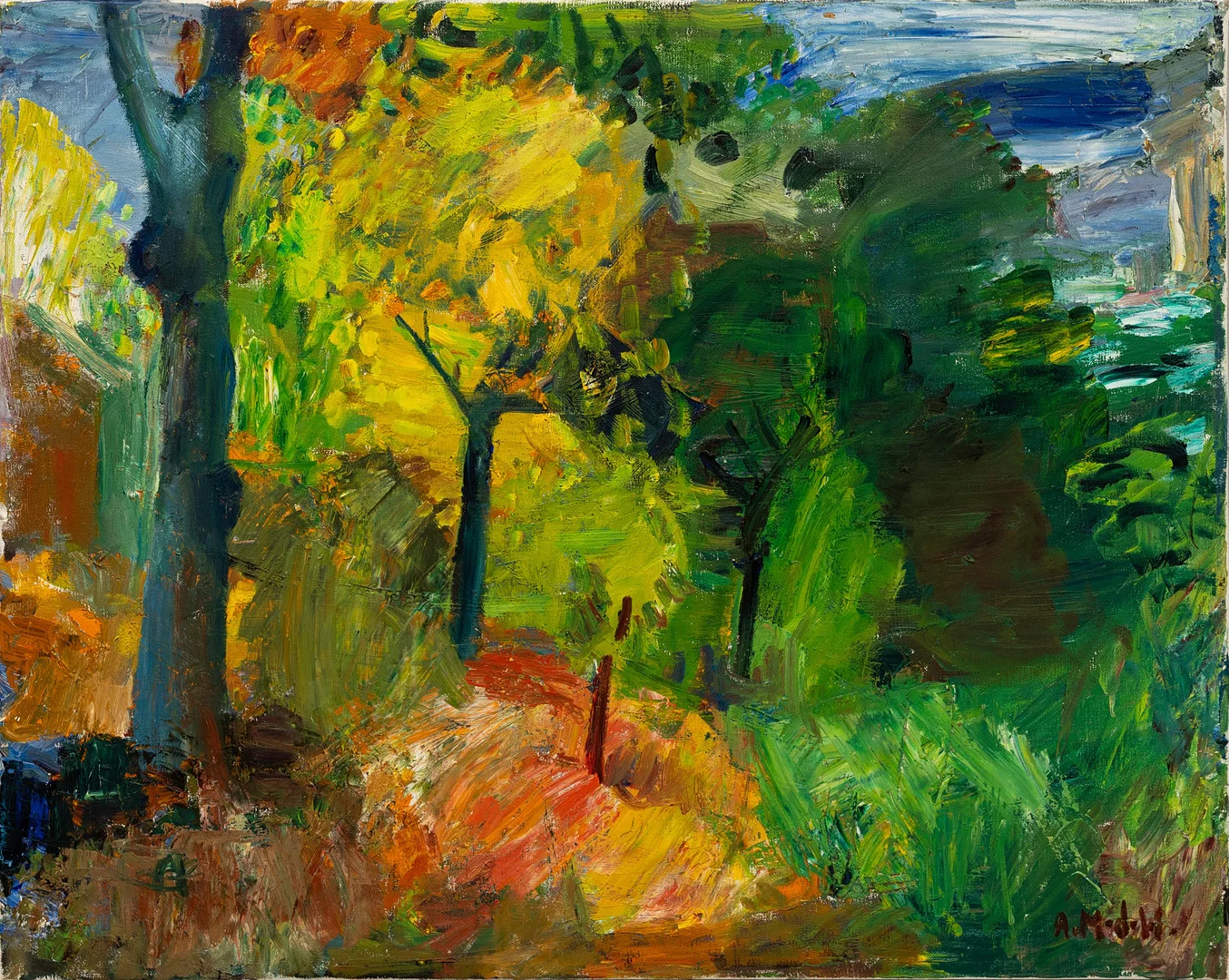 ASTRID MUNTHE DE WOLFE. "Höst Waxholm", olja på duk, signerad, daterad -72. — Paintings — Auktionshuset Kolonn