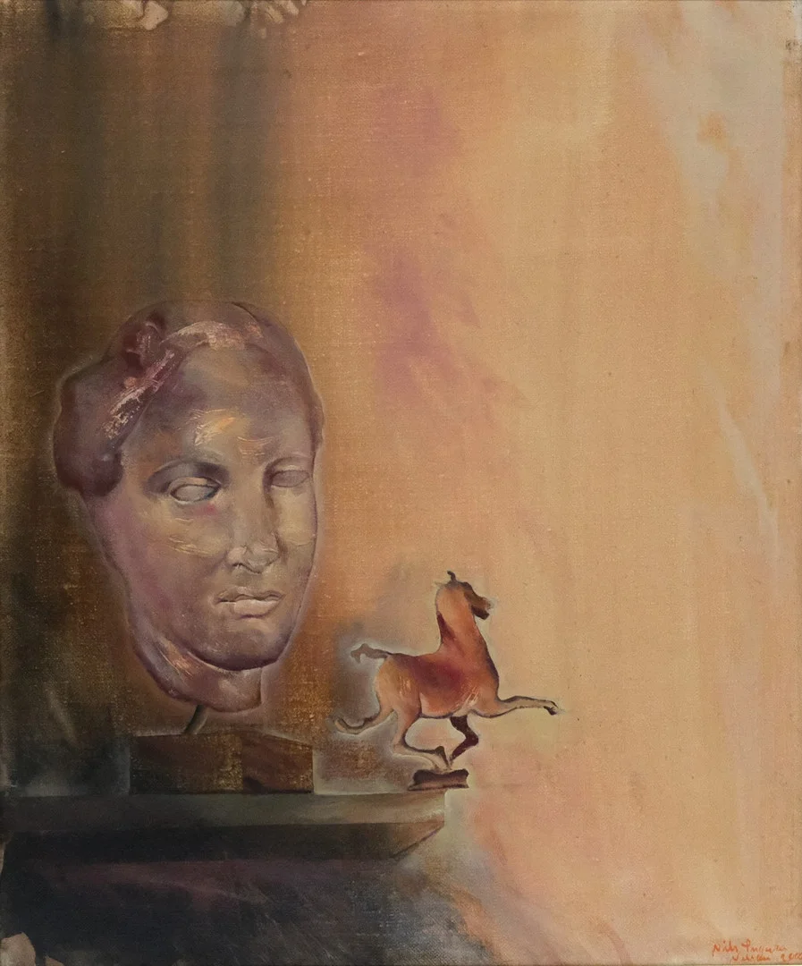 NILS INGVAR NILSSON. STILLEBEN MED BYST OCH HÄST, OLJA PÅ DUK. — Paintings — Björnssons Auktionskammare