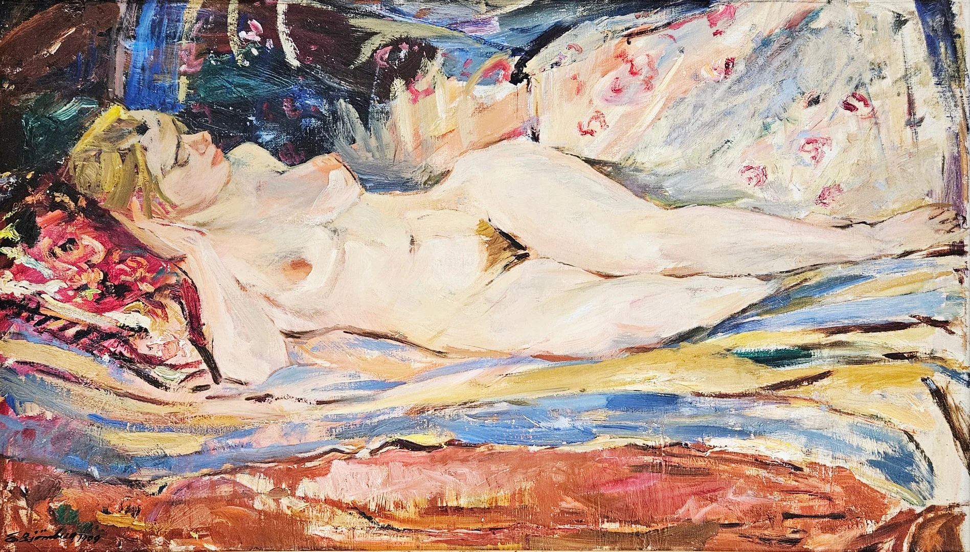 EVALD BJÖRNBERG. Aktstudie. Olja på duk, signerad E. Björnberg och daterad 1939. — Paintings — Auktionshuset Thörner & Ek