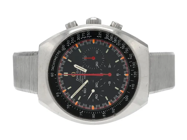 OMEGA, Speedmaster Professional, Mark II (T Swiss Made T), "Tachymetre", s.k. "Racing Dial", Cal 861, Serie nr. 32191201, Ref nr. ST 145,0014, Boett nr. 145.014, kronograf (defekt), herrur, 41,5 mm, stål, manuell, mineralglas, målade kronografvisare, ca 1971, metallänk ej original.