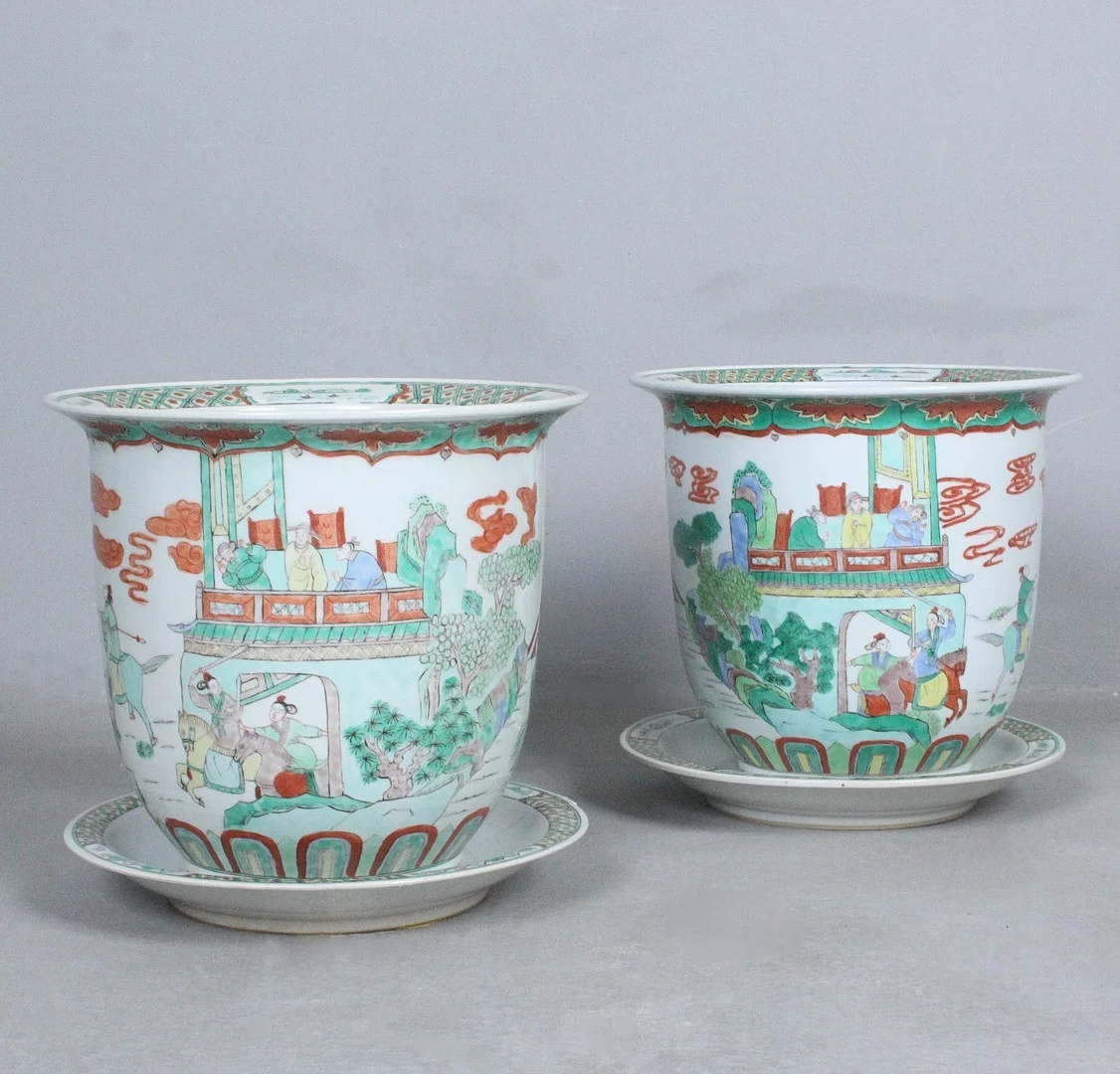 Paar Blumentöpfe / Cachepots, Porzellan, China. — Asiatica — Stockholms Auktionsverk Düsseldorf/Neuss