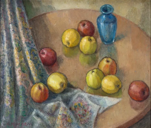 ANTS MURAKIN (ESTLAND 1892-1975). Stilleben med äpplen.