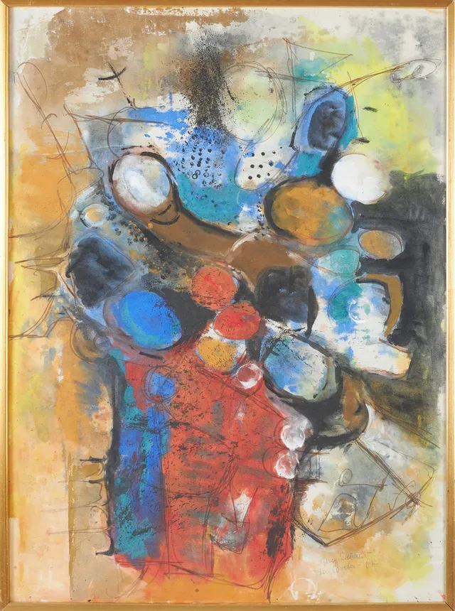 GERRY ECKHARDT (1902-1984). "La Coveta", blandteknik med akvarell, signerad.
