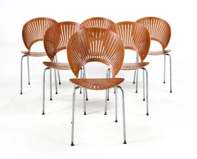 Nanna Ditzel. Set of six teak 'Trinidad' chairs, model 3298 (6)