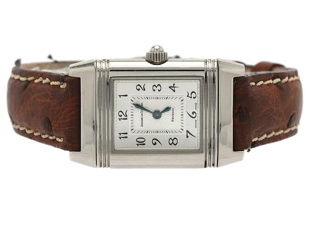 Jaeger Le Coultre, Reverso Duetto, damur, stål, 21x33mm, manuell, läderband, viklås, med diamanter 32xca0,005ct, Refnr:266.8.44, Snr: 1862265, med box och ytterkartong