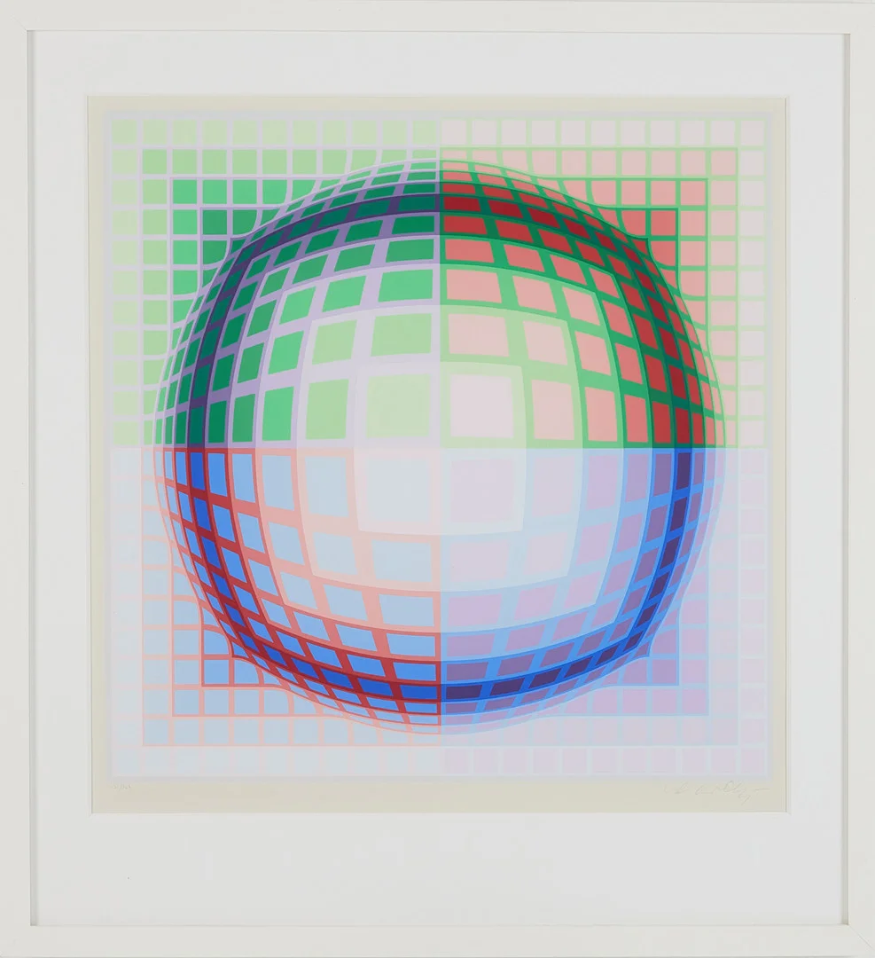 VICTOR VASARELY. Färgserigrafi, signerad, numrerad 131/267. — Engravings & Prints — Stockholms Auktionsverk Magasin 5