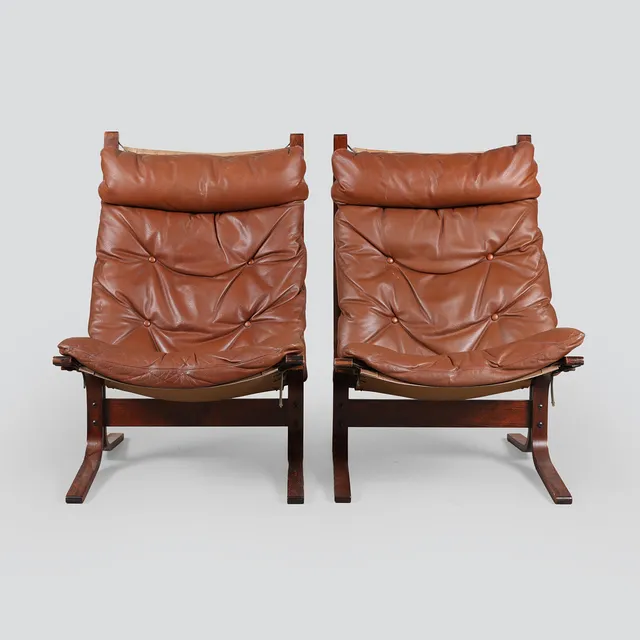 INGMAR RELLING. Ekornes. Et par Siesta lænestole, 1960'erne (2).
