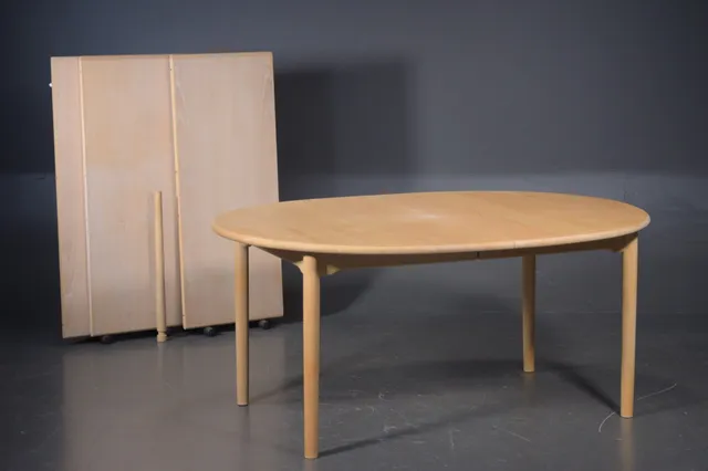 Andreas Hansen for Arrebo, spisebord af bøgetræ, 3 tillægsplader (4)