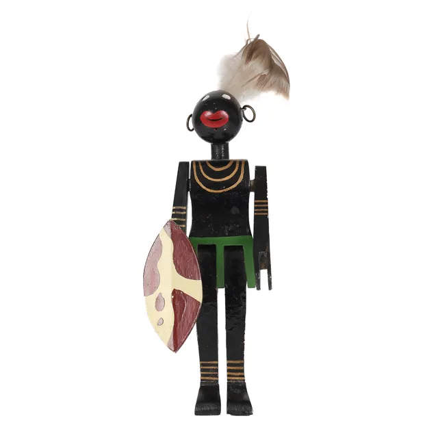 Kay Bojesen: African tribal warrior in painted wood. Rare figure.