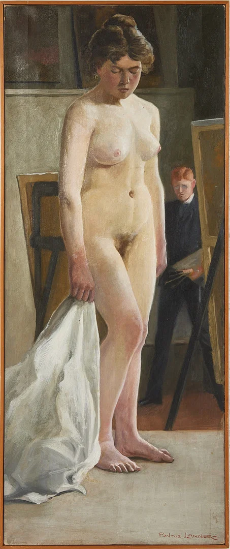 PONTUS LANNER (1880-1944). modellstudie, olja på duk, signerad. — Paintings — Stockholms Auktionsverk Magasin 5