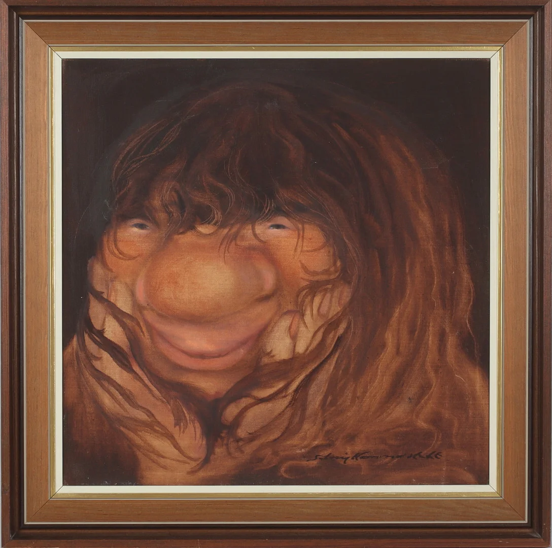 SOLVEIG HAMMARSTEDT. Troll, olja på duk, signerad. — Paintings — Stadsauktion Sundsvall
