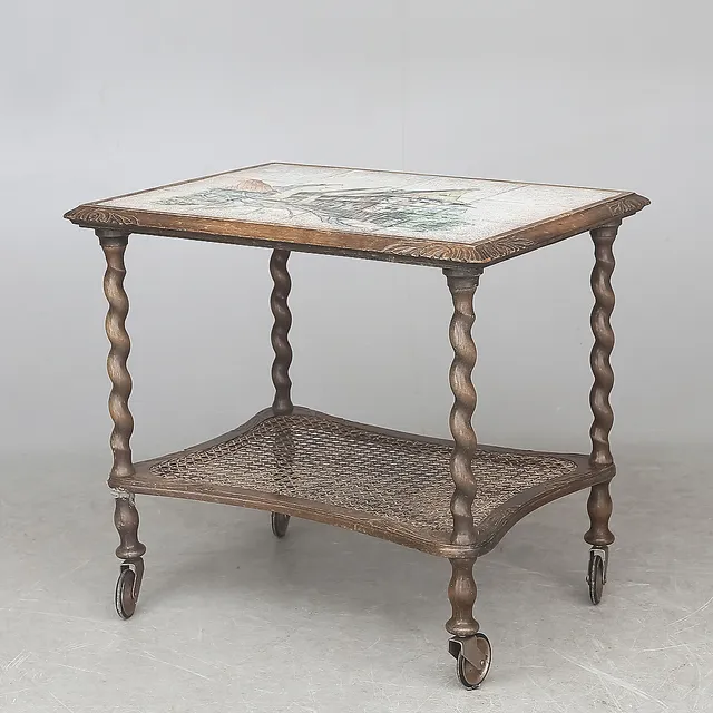 SERVERINGSVAGN med kakelplattor,1900-talets mitt.