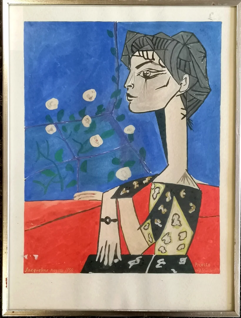 *1981 GÖSTA SÄLLBERG REPRODUCTION PAINTING OF PICASSO. — Paintings — Acreman St Auctioneers & Valuers