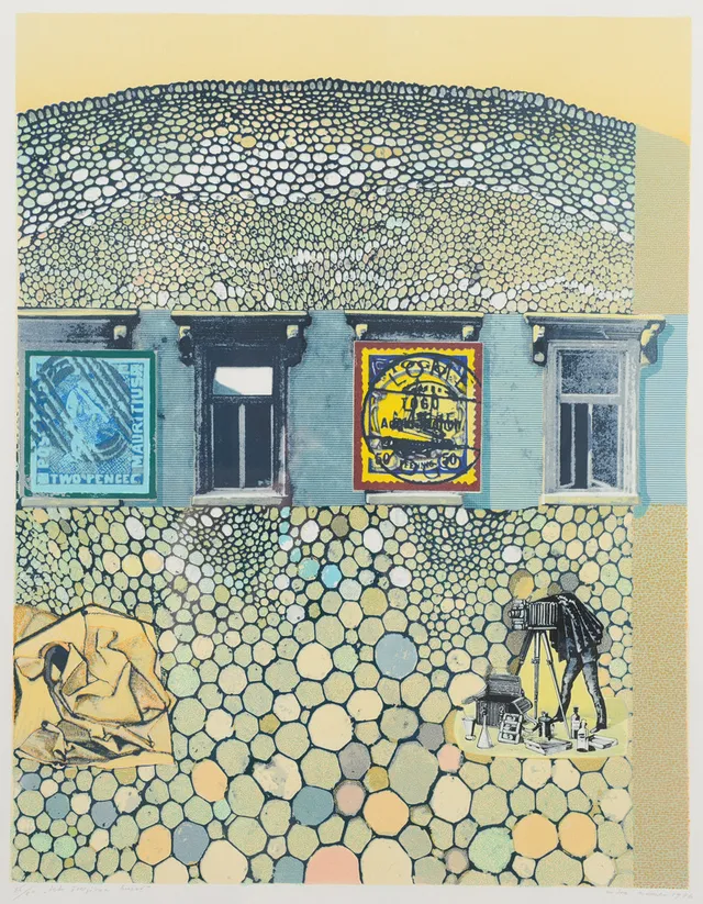 ENDRE NEMES. "Det övergivna huset", färglitografi, signerad, numrerad 85/90, daterad 1976.