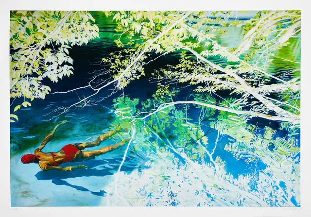 SIRJE PAPP (SVERIGE, FÖDD 1962). "The Swimmer", signerad och numrerad Sirje Papp 23/64, fine art print.