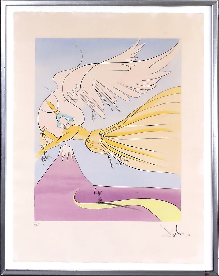SALVADOR DALI. Färglitografi, "Japanese Fairy Tales" signerad o numrerad Dali. — Engravings & Prints — Kalmar Auktionsverk