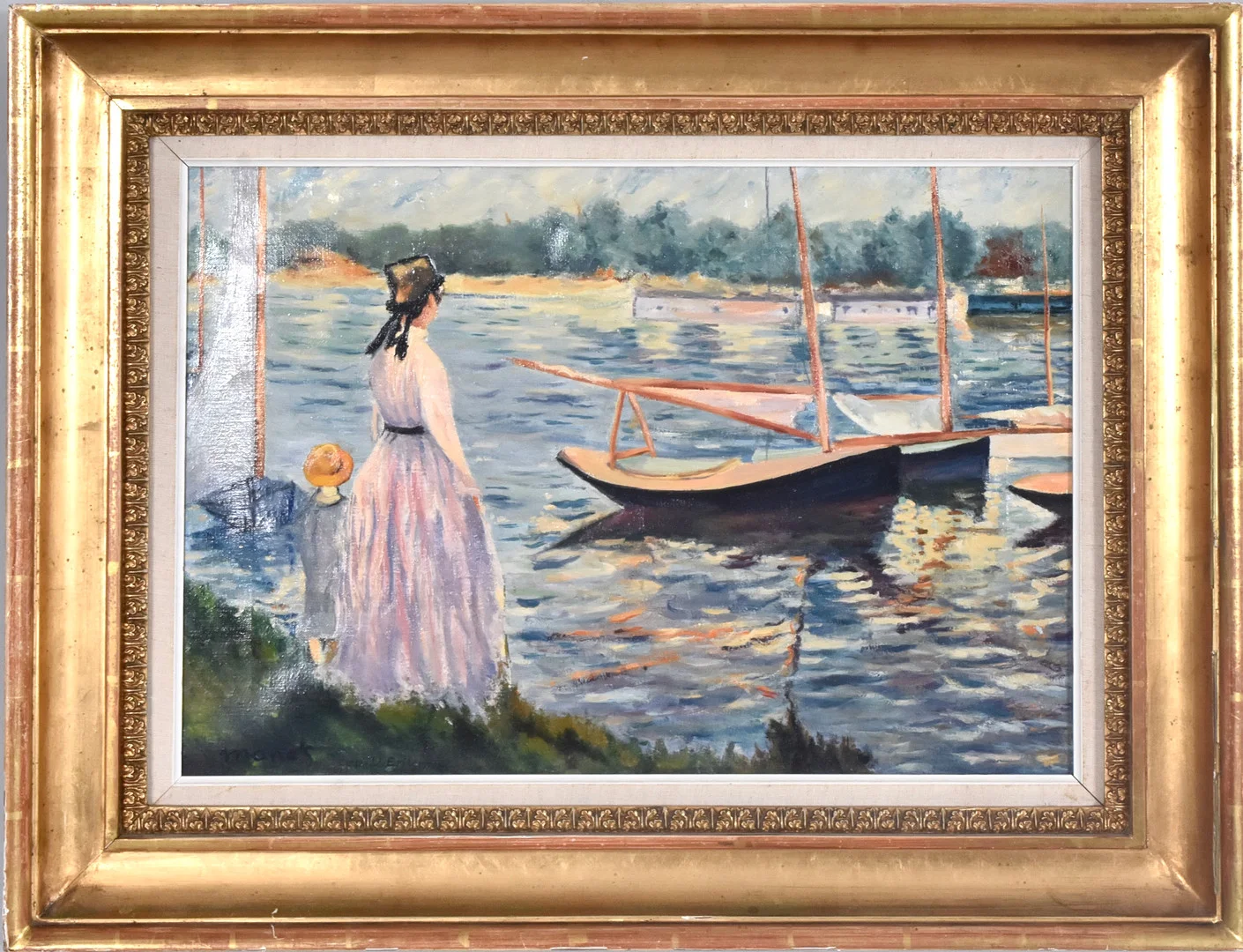 CLAUDE MONET. EFTER. oljemålning på duk, Argenteuil. — Paintings — Halmstads Auktionskammare