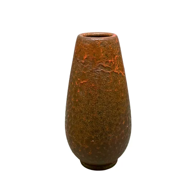 SILBERDISTEL KERAMIKVASE, SIGNIERT.