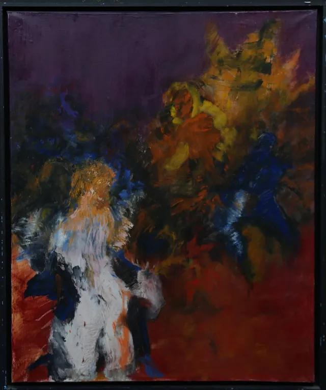 LARS HOFFSTEN. "Around midnight". Olja på duk, signerad och daterad 90.