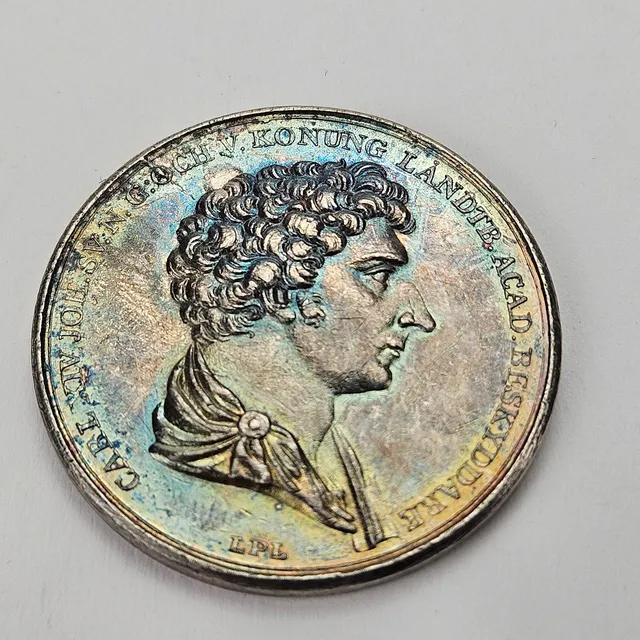 MEDALJ, silver, Carl XIV Johan.