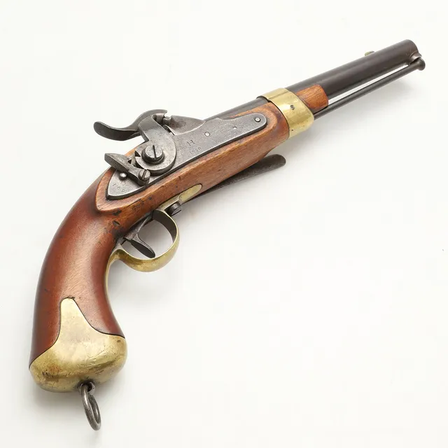 SLAGLÅSPISTOL, svensk, modell m/1845 för flottan, Husqvarna faktori 1848.