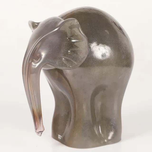 LUDVIG LÖFGREN. Figurin, elefant, "Abulabbas", glas, Kosta Boda, signerad.