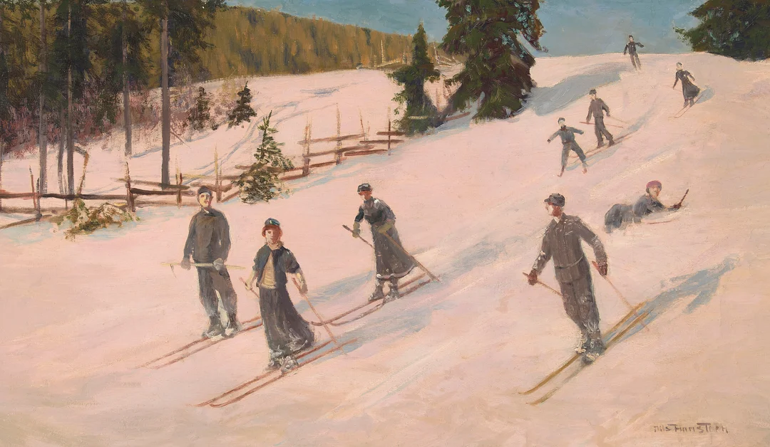 Hansteen, Nils — Skiløpere — Kunst/Maleri — Blomqvist
