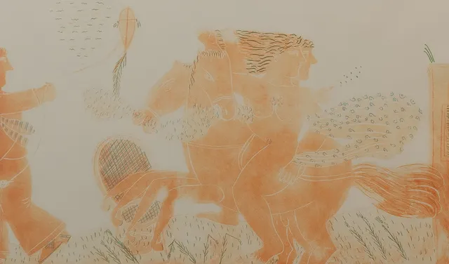 ALEXANDRE FASSIANOS. "The Abduction", färglitografi, signerad och numrerad 73/99.
