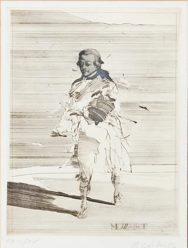 CLAUDE WEISBUCH. "Mozart". Etsning, EA, signerad Weisbuch och numrerad VII/XV.