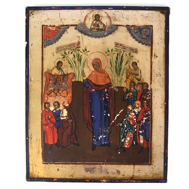IKON, bemålat trä, 1900-tal.