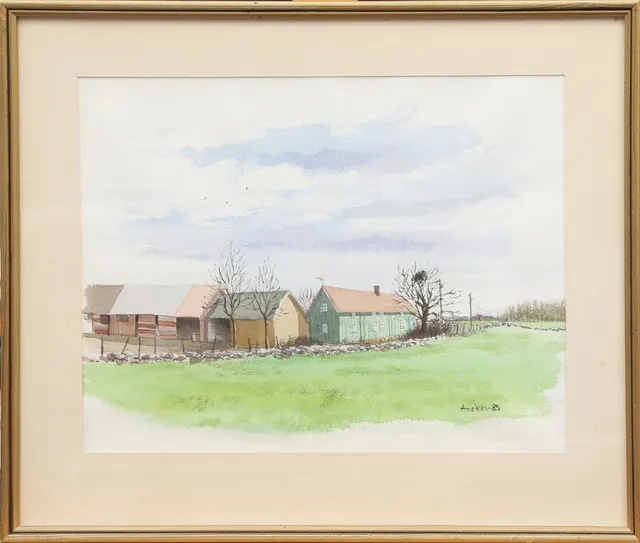 ANNE WILKS. AKVARELL, signerad, 1985.