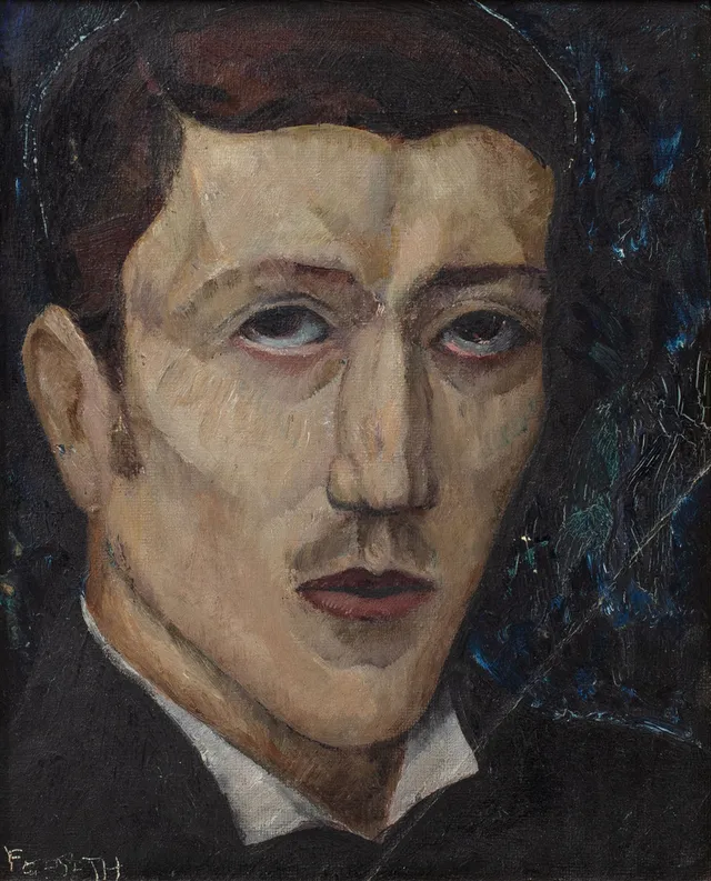 EINAR FORSETH. Självporträtt. Olja på duk. Utförd omkring 1914.