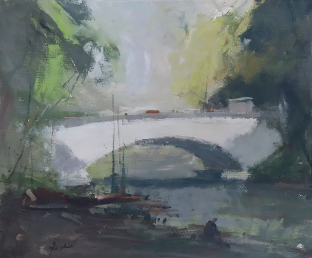 ARNE ASPELIN. olja på pannå, Pont Charenton Paris.