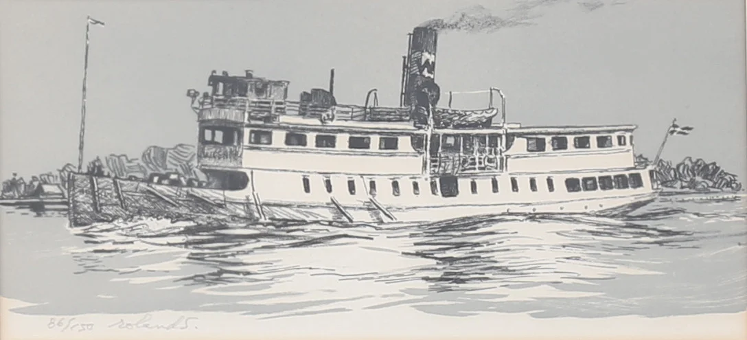 ROLAND SVENSSON. "Roslagen". Litografi, signerad och numrerad 86/150. — Engravings & Prints — Auktionshuset Thelin & Johansson