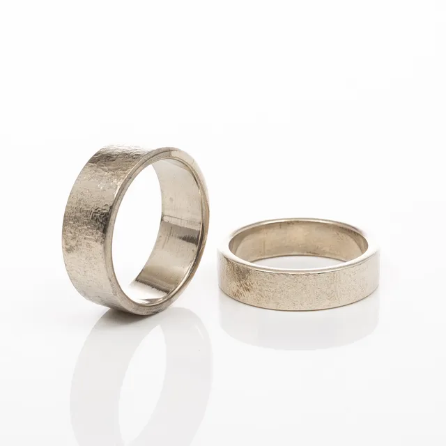 FRITS HEIRING SØRENSEN. Ringar, 2 st, Sterlingsilver, FHS.