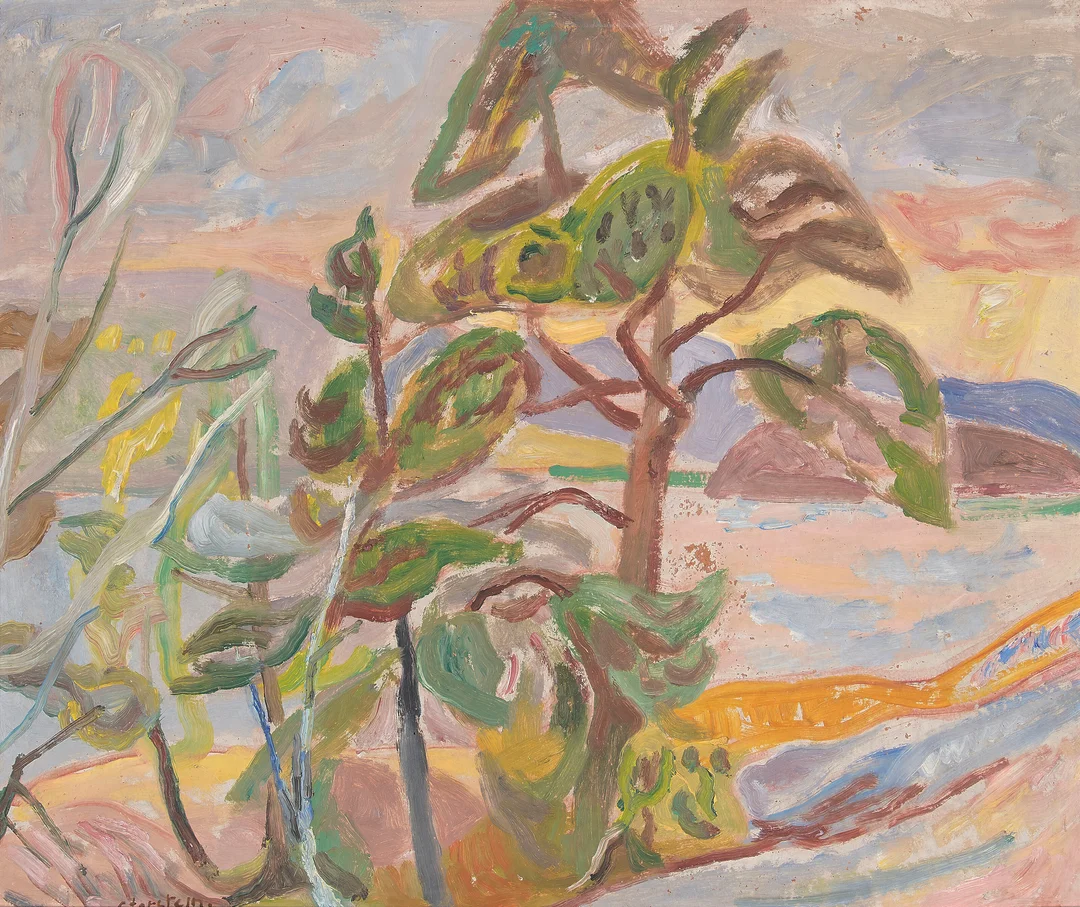 Storstein, Aage — "Landskap ved fjorden" Holmsbu 1945 — Kunst/Maleri — Blomqvist