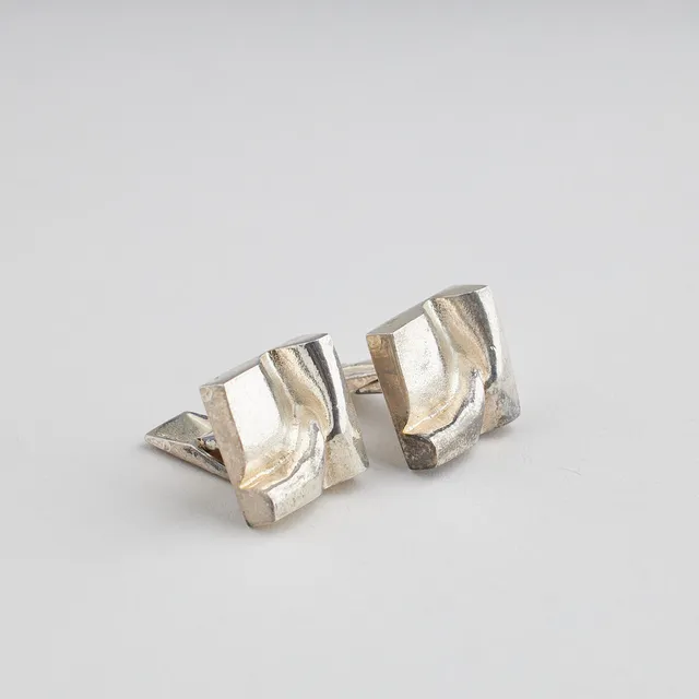 BJÖRN WECKSTRÖM. MANSCHETTKNAPPAR, Polaris, silver, Lapponia 1979.