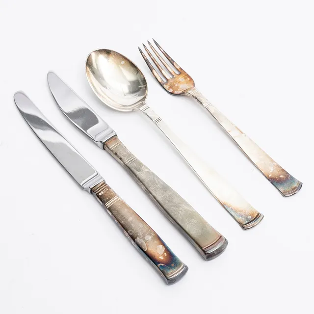 JACOB ÄNGMAN. Bestick, 22 delar, "Rosenholm", silver, GAB, Stockholm, 1966-94.