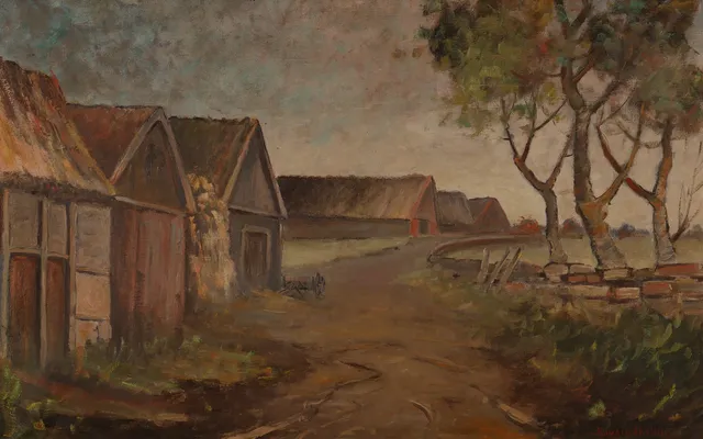 EDVIN LINDHOLM HOUGE. Olja på duk, signerad Edv. Lindholm.