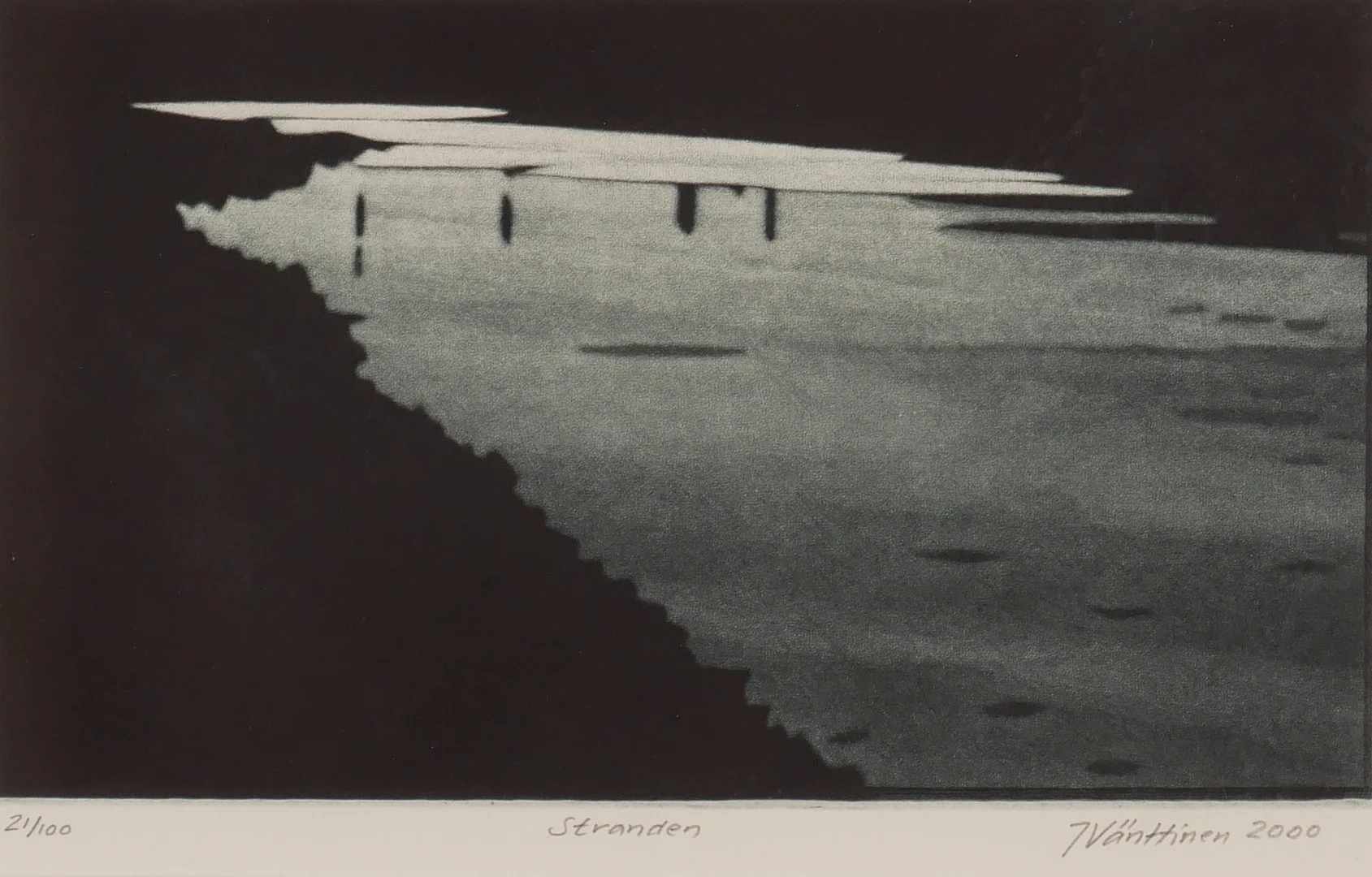 JUKKA VÄNTTINEN. "Stranden", etsning, signerad J. Vänttinen 2000. — Engravings & Prints — Auktionsfirma Kenneth Svensson i Kalmar