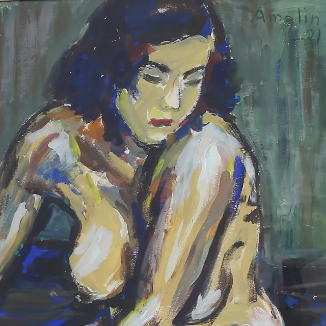 ALBIN AMELIN. Gouache på papper, signerad och daterad -31.
