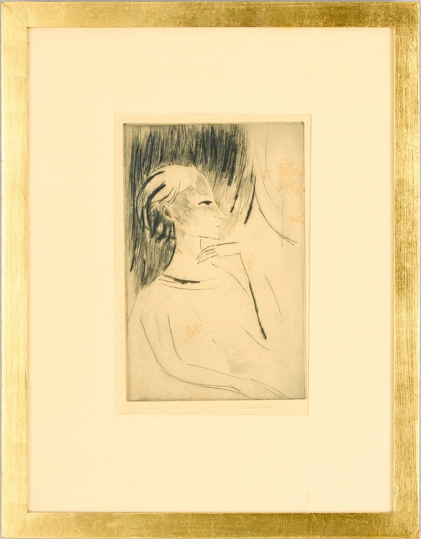 BÖRJE SANDELIN. Kvinna i profil. — Engravings & Prints — Uppsala Auktionskammare
