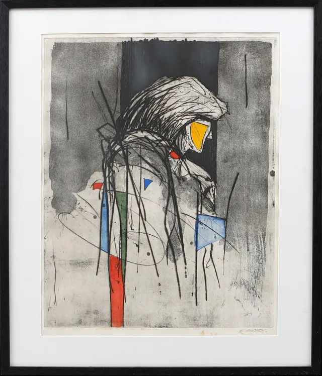 NORBERT ROBLES. Kolorerad etsning, signerad.